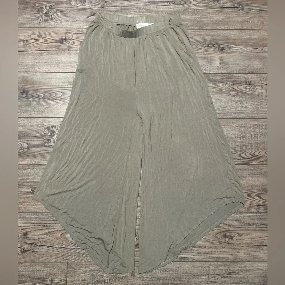 Large wide leg oversized high low indie core pants green loose fit comfy - Picture 2 of 3